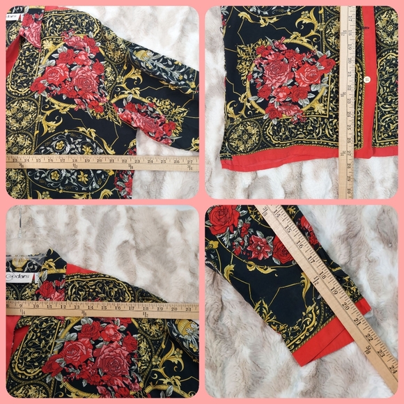 Cedars Long Sleeve Floral Silk Blouse, sz M - Picture 9 of 10